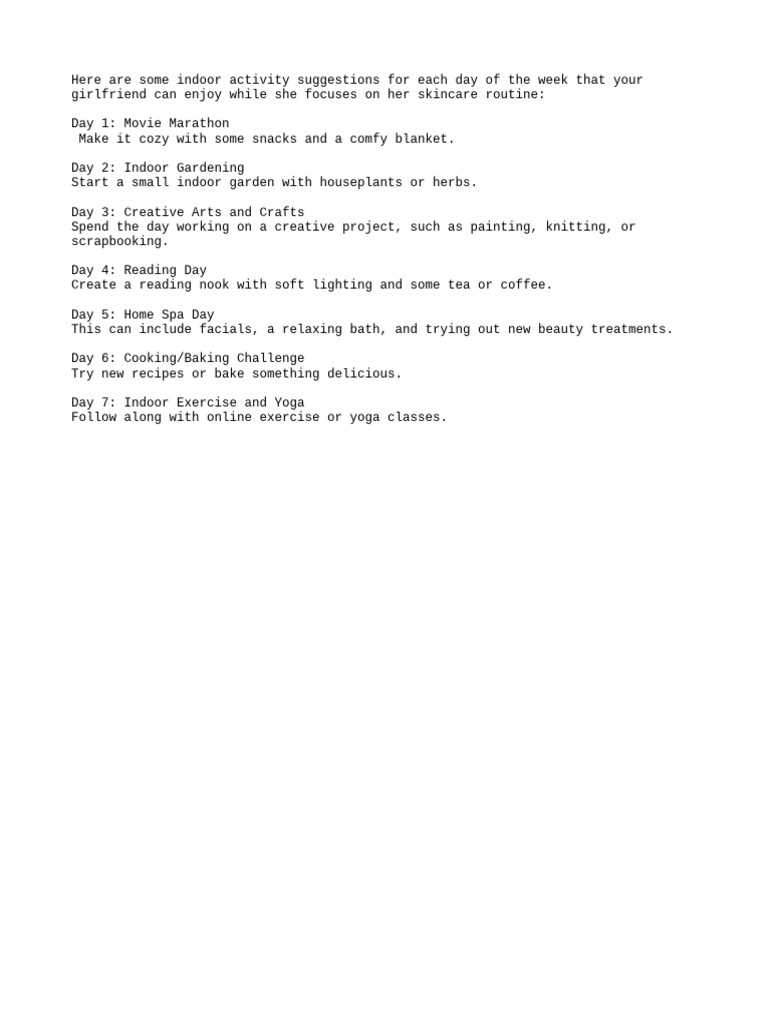 7 Day Ctivities | PDF