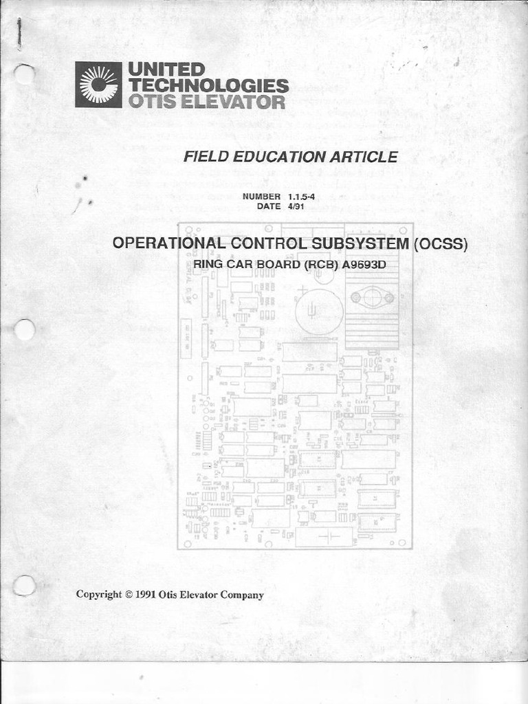 Elevonic 411 Operational Control Subsystem (OCSS) Ring Card Boa | PDF