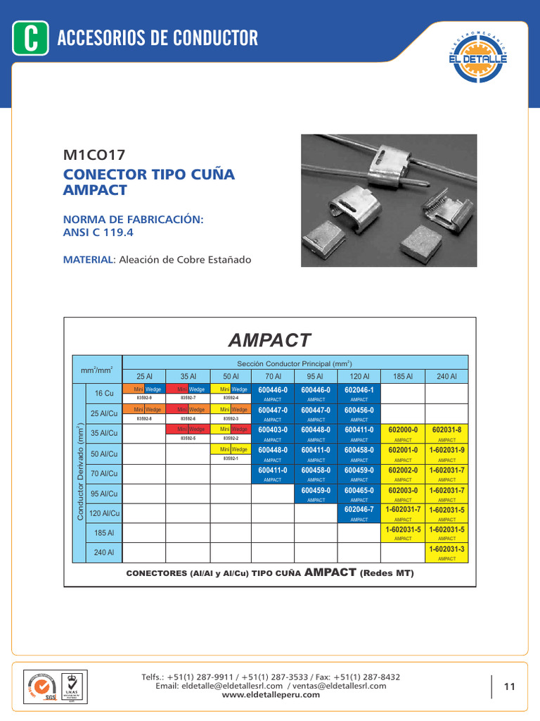 Conectores Tipo Cuña Ampact | PDF | Computers | Technology & Engineering