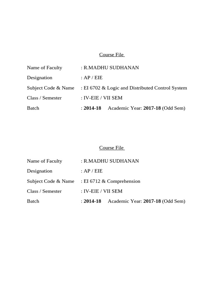 Course file label pdf