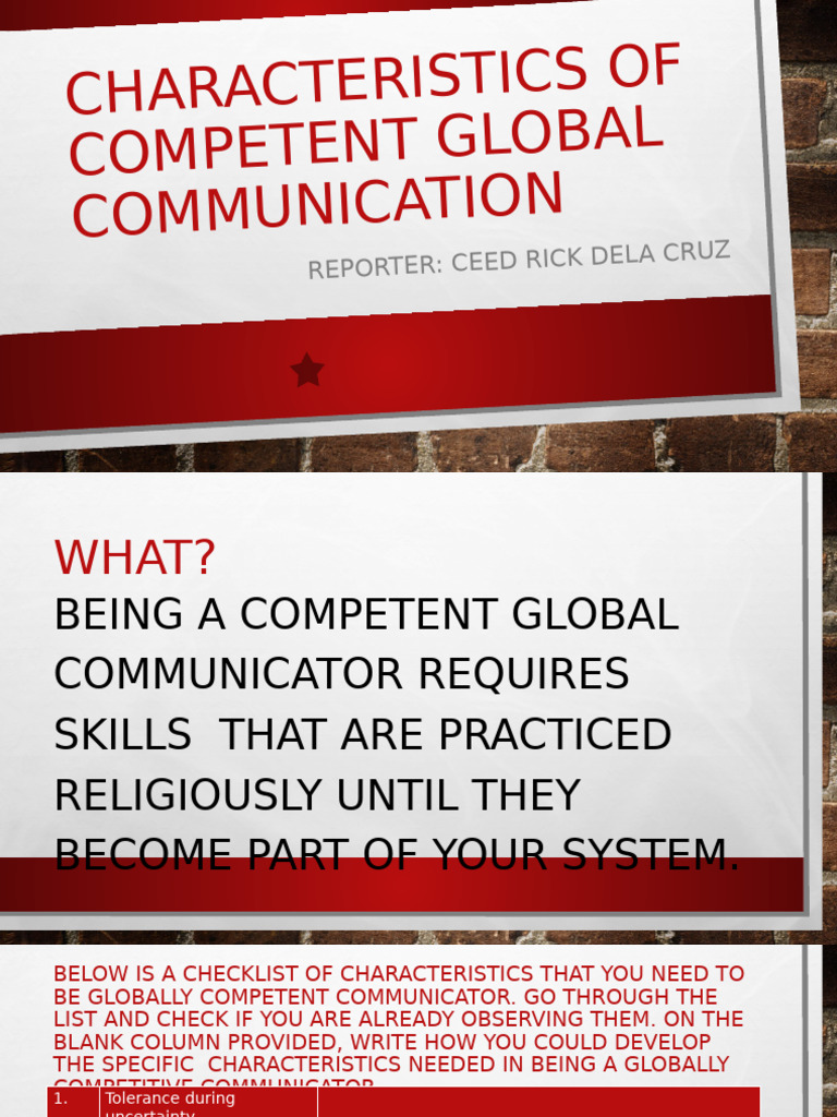 Characteristics of Competent Global communication-DESKTOP-VV143H5 | PDF