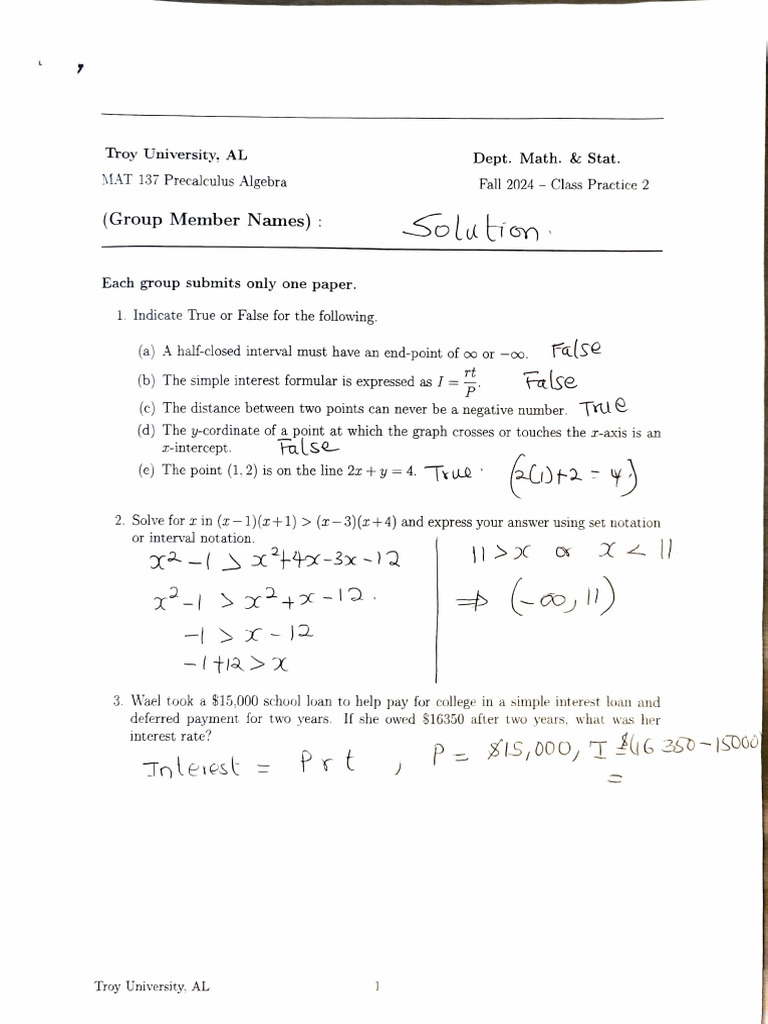 Class Practice 2 Solution | PDF