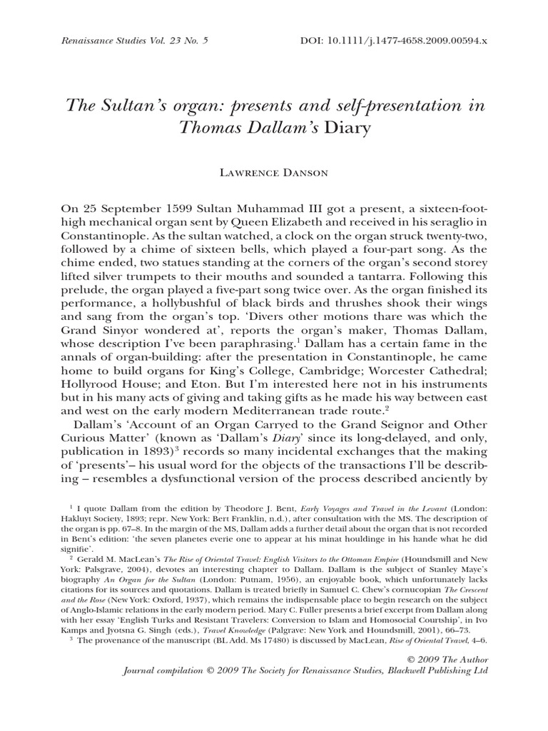 Dallam's Gift to the Sultan | PDF