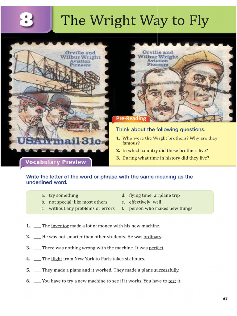 reading challenge 1 unit 8