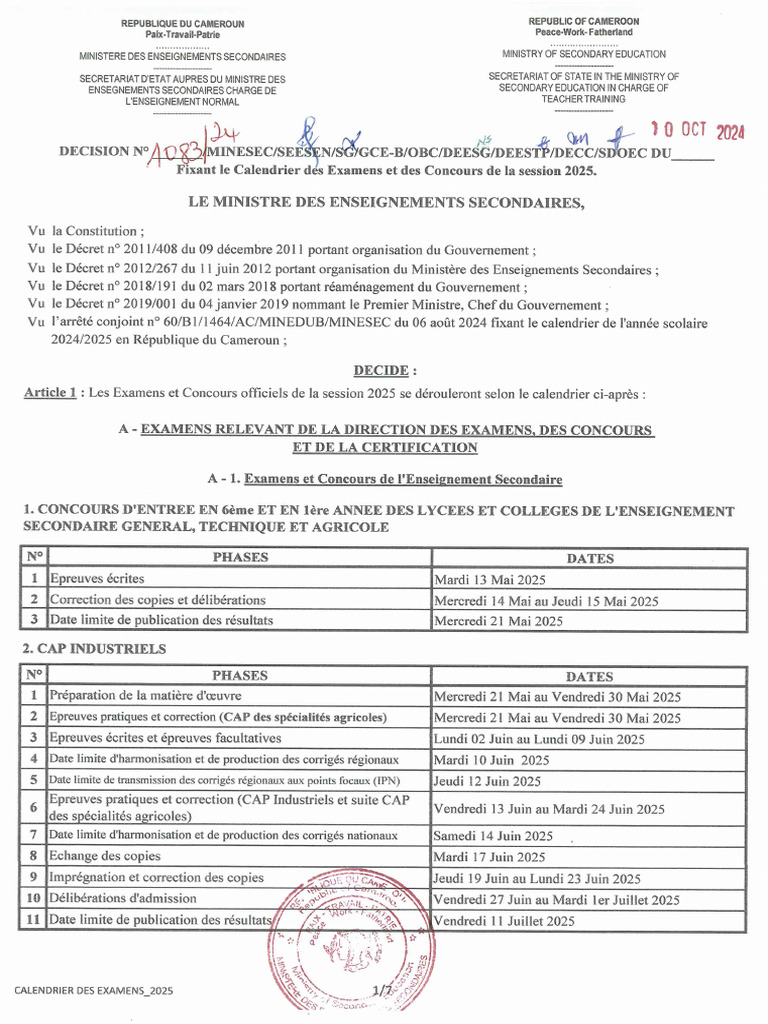 2025-Cal Exam FR | PDF
