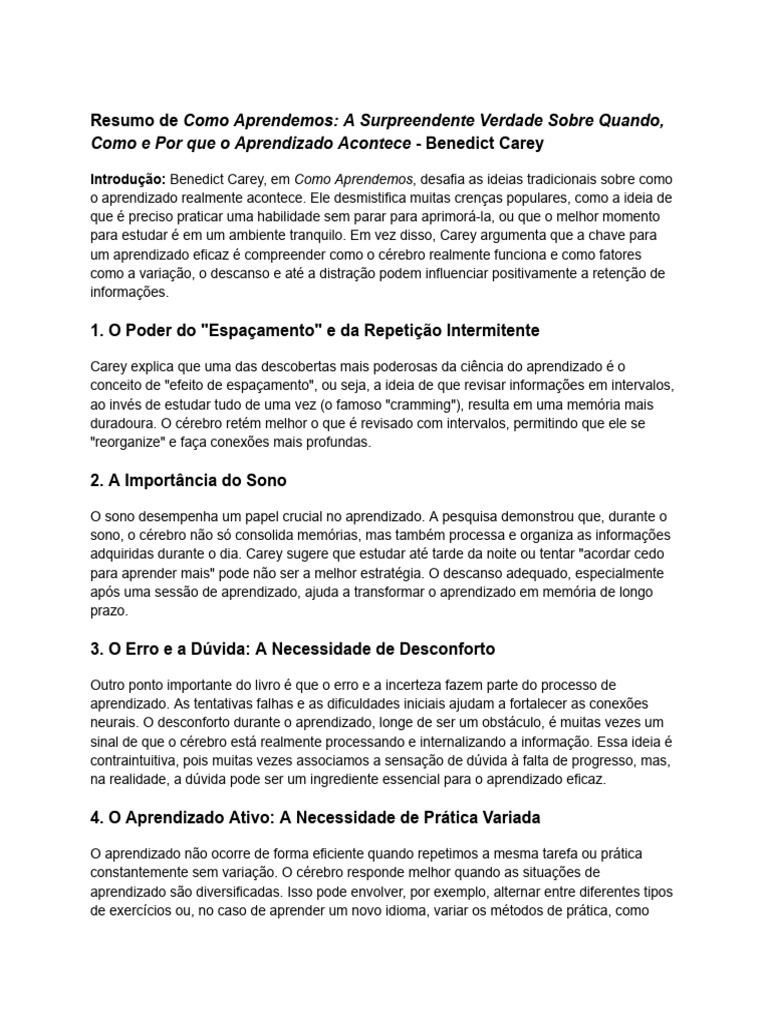 Resumo de como aprendemos a surpreendente verdade sobre quando como