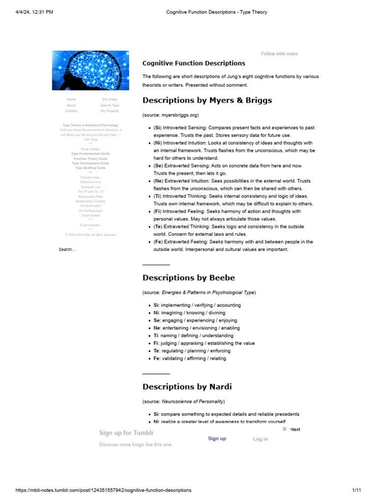 Cognitive Function Descriptions - Type Theory | PDF