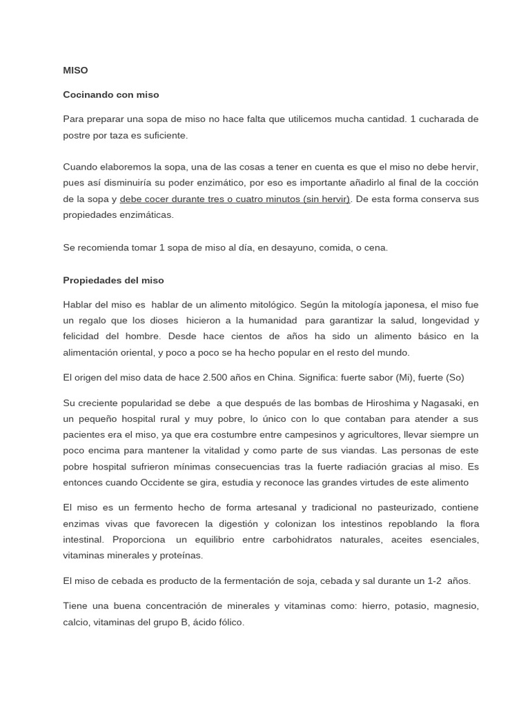 Miso | PDF