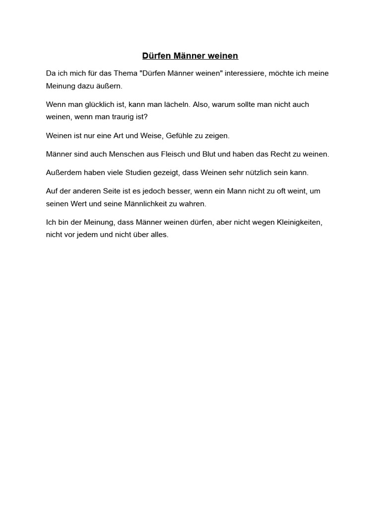 SCHREIBEN TEIL 2 Durfen Manner Weien | PDF