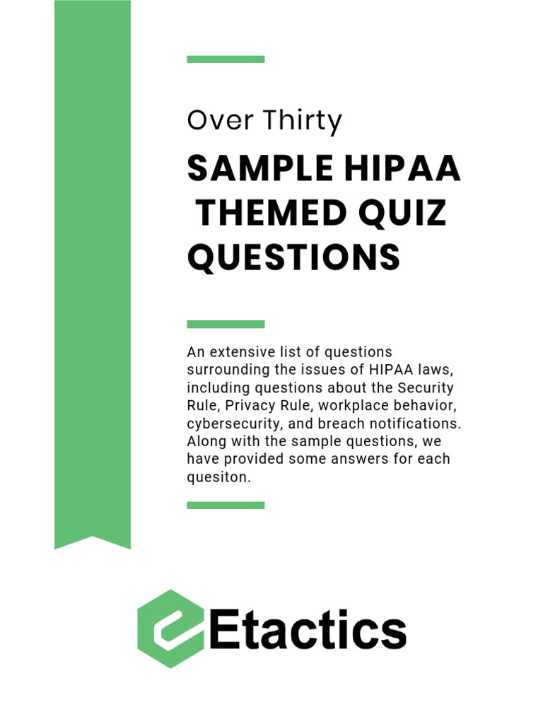 static5aa96c579772aea9adaa2ef7t55902HIPAA Quiz Sample PDF | PDF