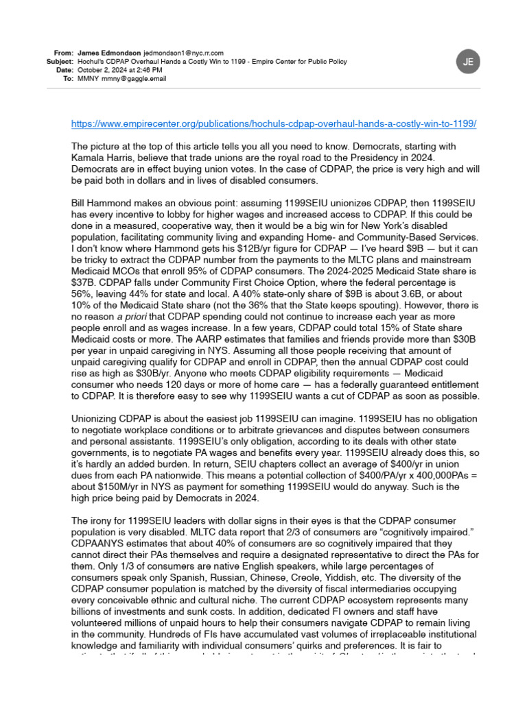 2024-10-02 Hochul's CDPAP Overhaul Hands A Costly Win To 1199 Empire ...