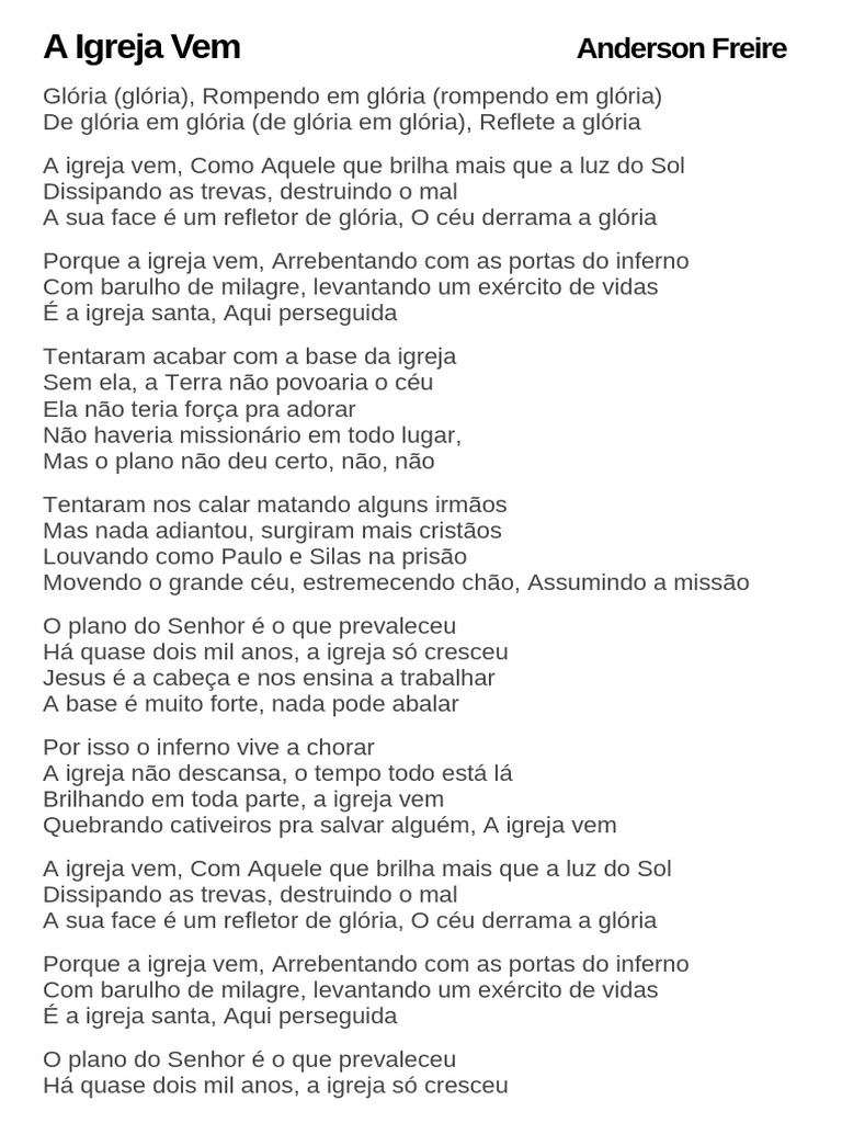 A Igreja Vem Anderson Freire | PDF