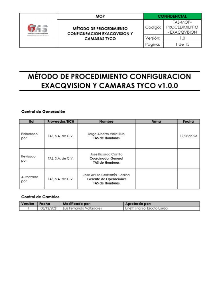 MOP Exacqvision | PDF
