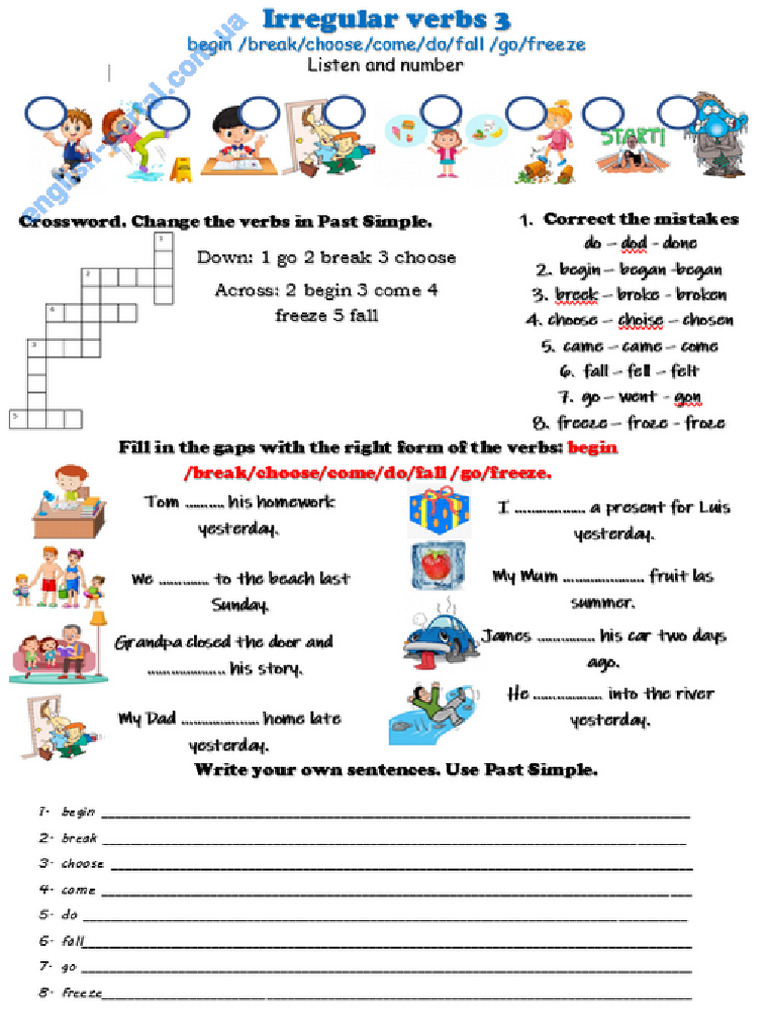 Irregular Verbs 3 Worksheet | PDF