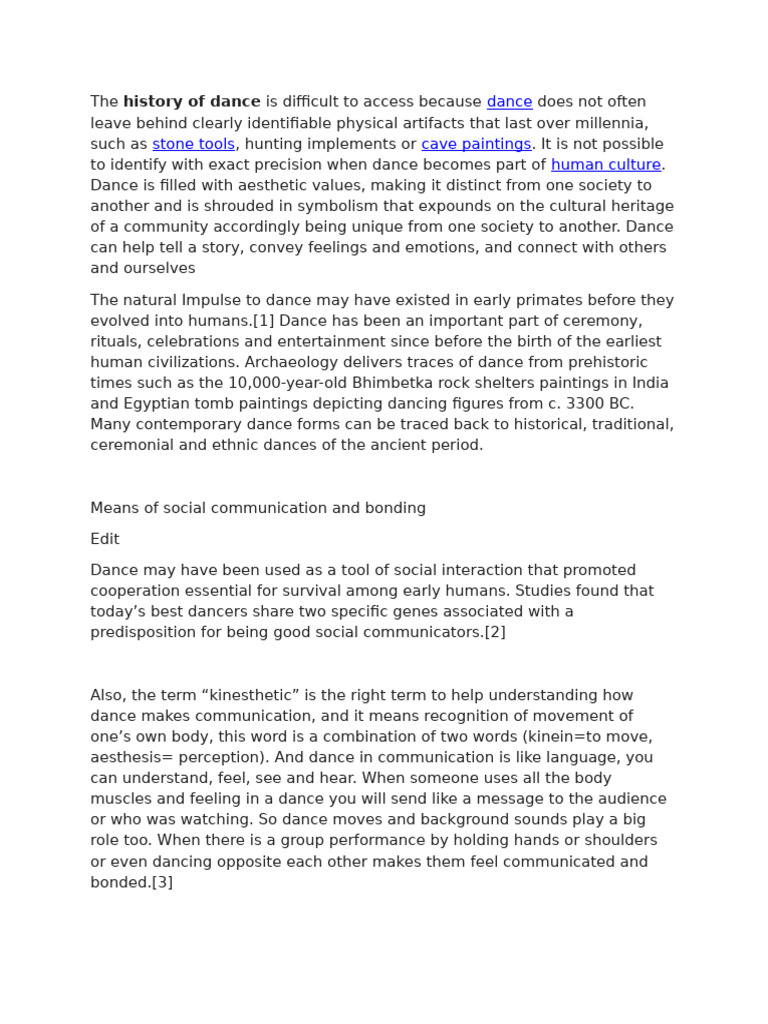 History Of Dance Pdf