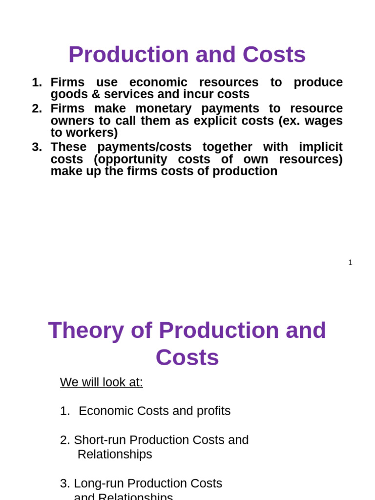 Production and Cost Theory | PDF