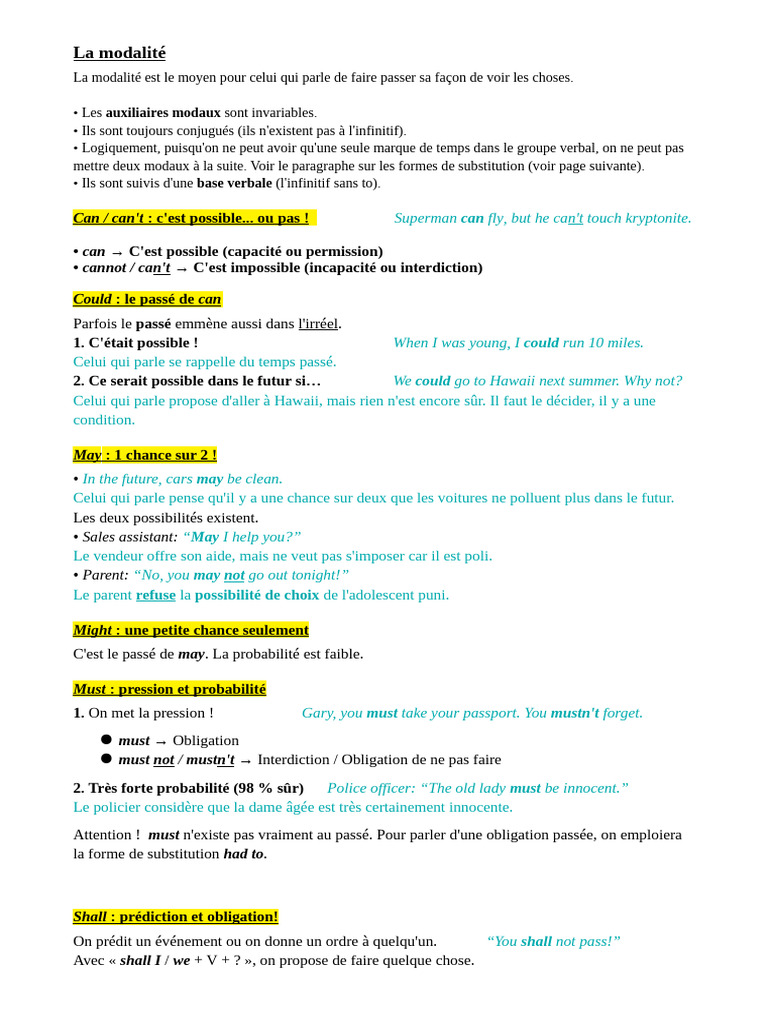 Gram Modalité | PDF