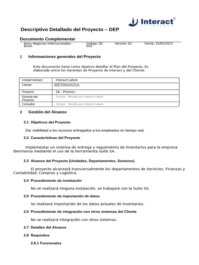 DEP Plantilla | PDF