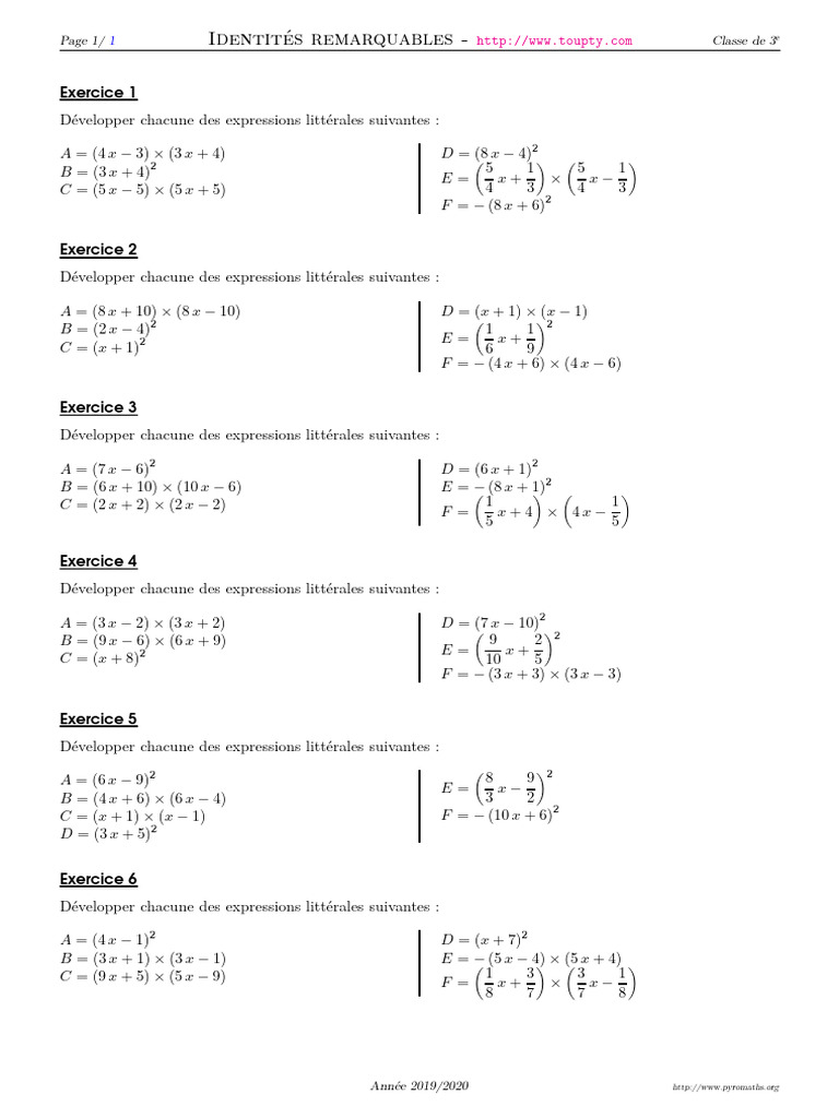 Identite Remarquable 5 | PDF