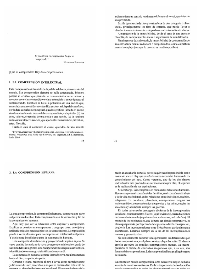 La Comprension Intelectual | PDF