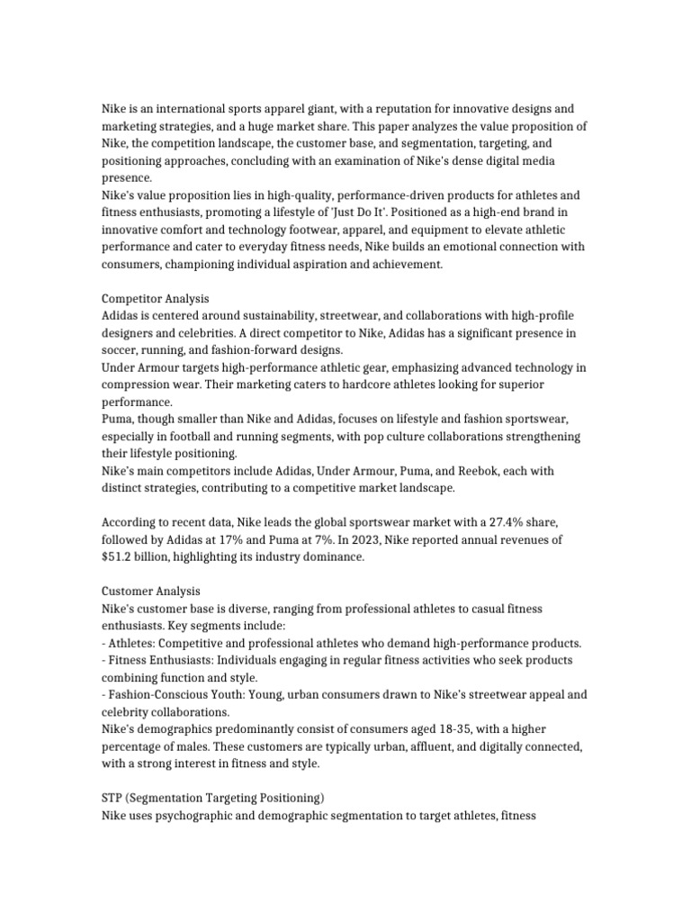 DM Nike Report | PDF
