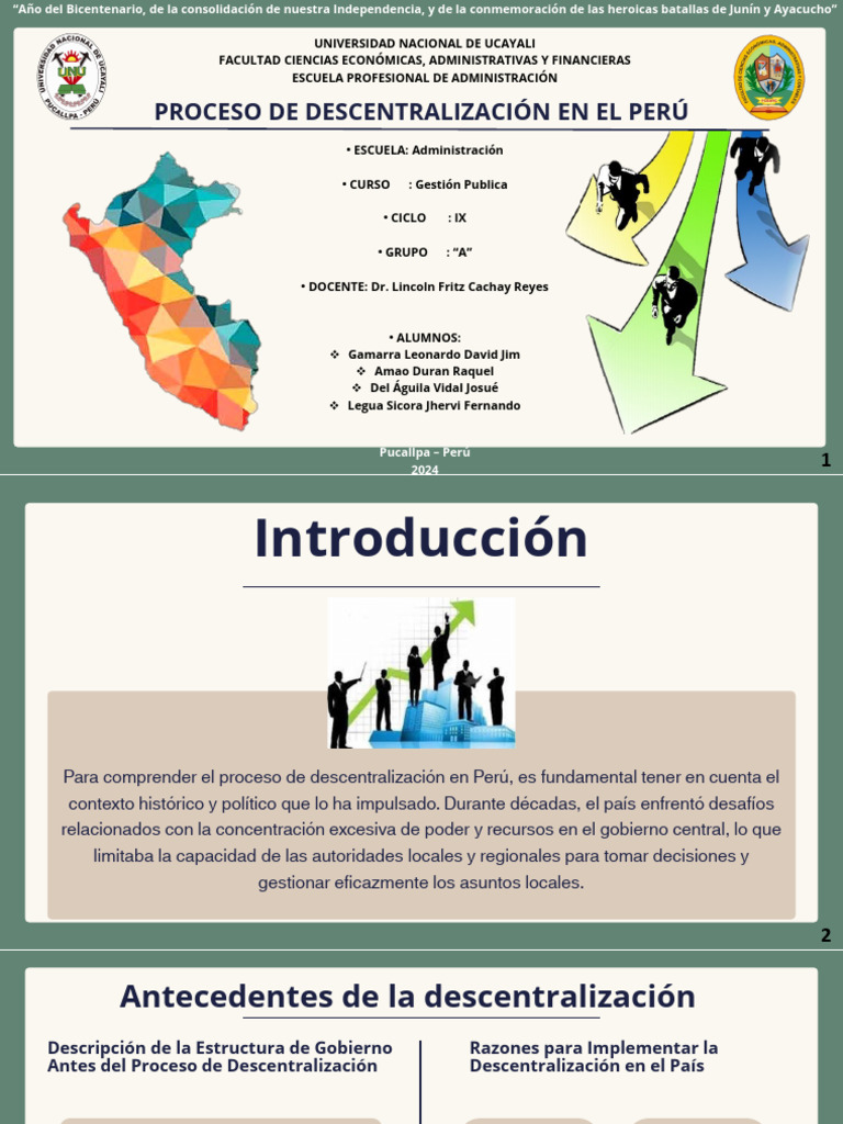 Grupo 9 Proceso de Descentralizacion en El Peru | PDF