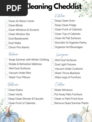 Fall Cleaning Routine and Maintenance Schedule