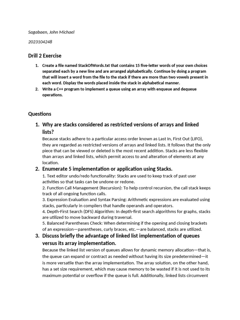 Stack and Queue Implementation Report | PDF | Queue (Abstract Data Type ...
