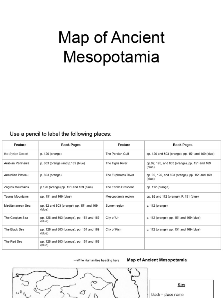 Labeled Map of Ancient Mesopotamia | PDF