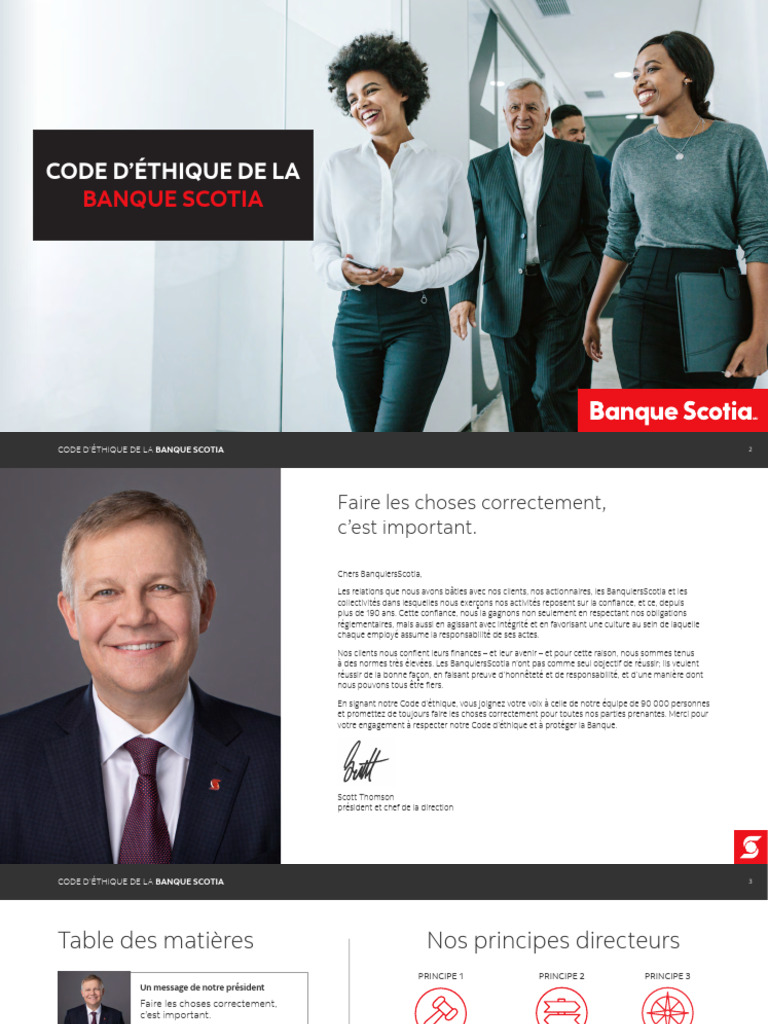 Code Déontologie Scotiabank | PDF