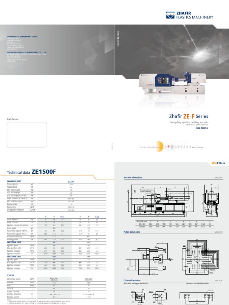 Zhafir ZE-F Series Injection Molding | PDF