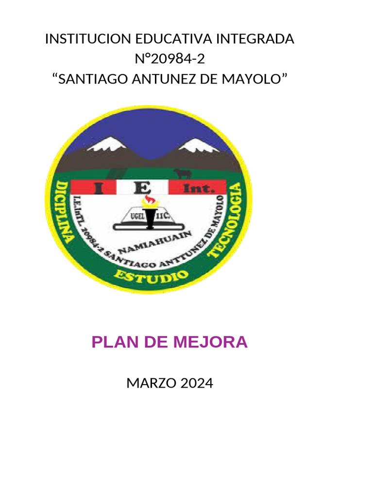 Plan - de - Mejora - 2024 - Primaria 30 de Julio | PDF