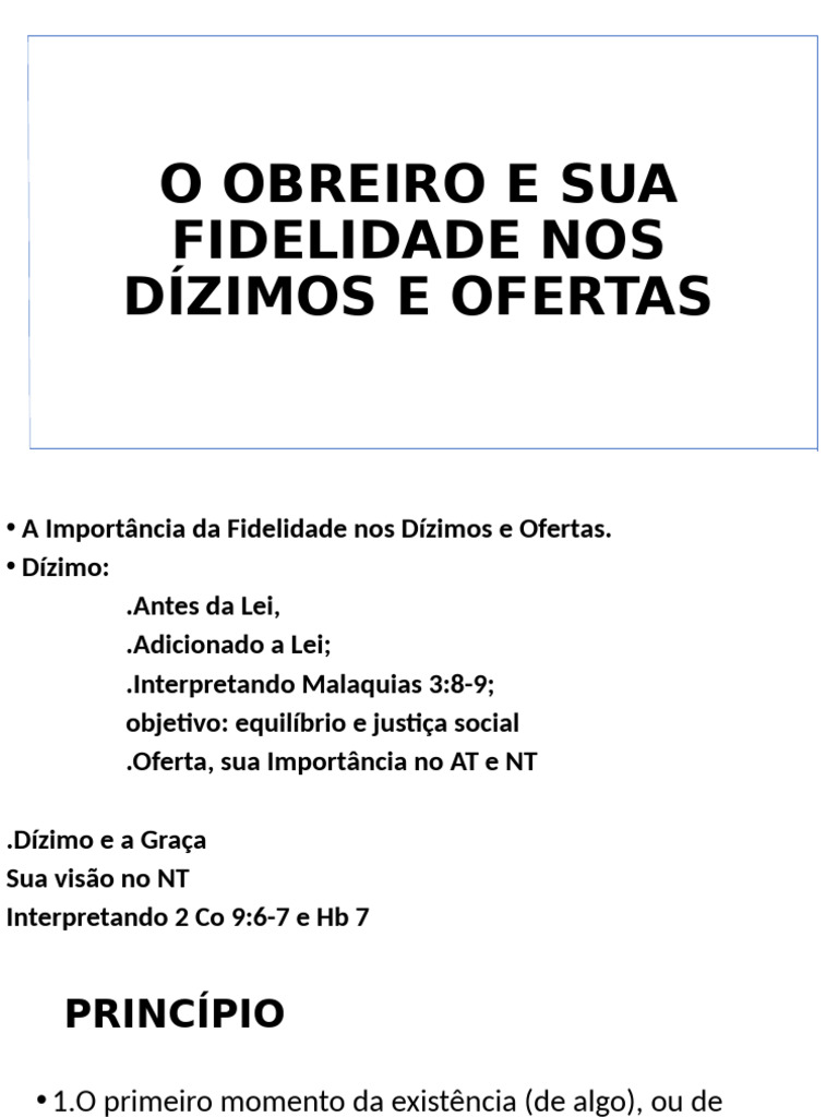 Dizimo e Oferta | PDF