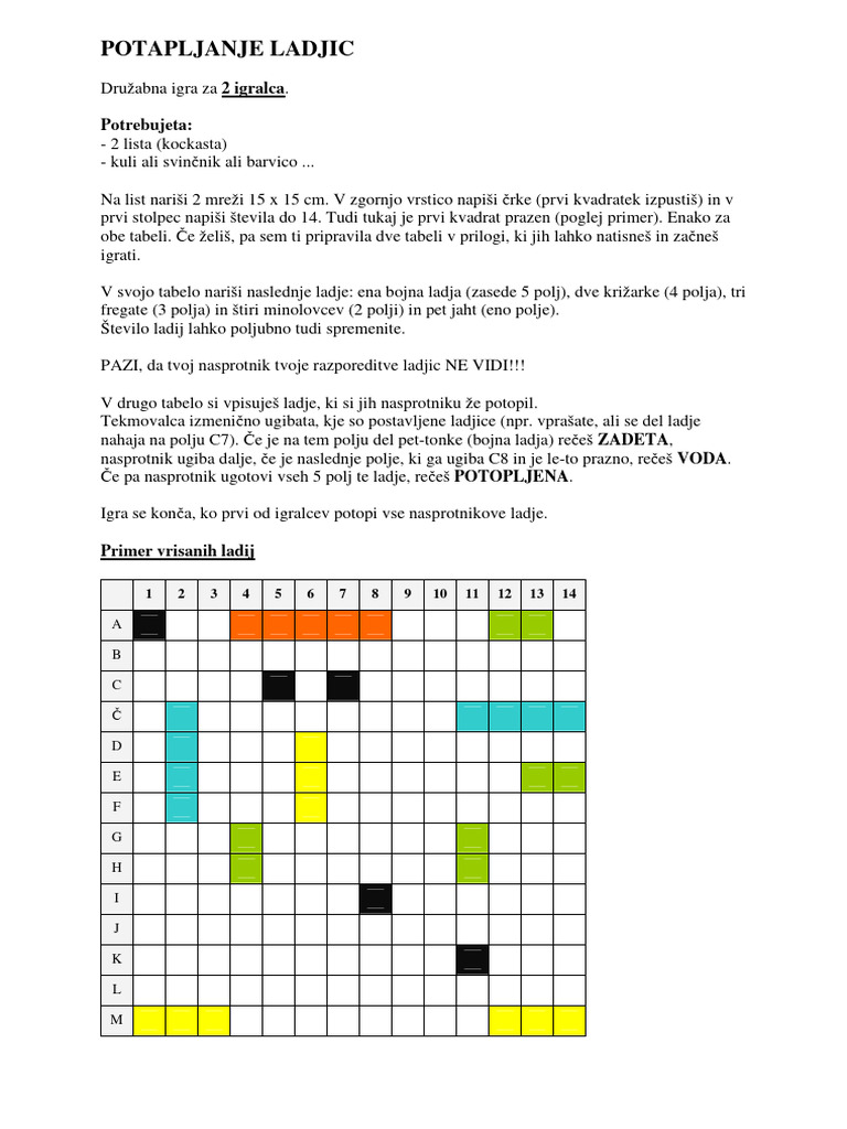 Potapljanje Ladjic | PDF