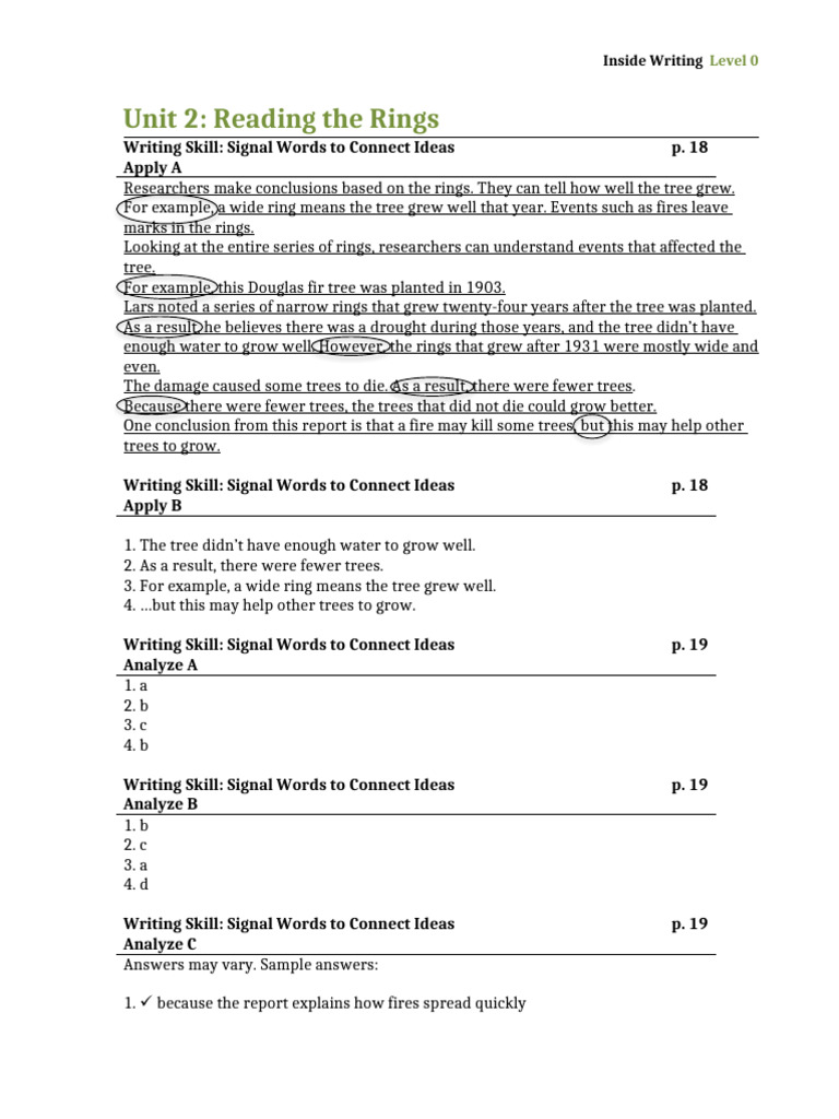 Unit 2: Reading The Rings: Inside Writing | PDF