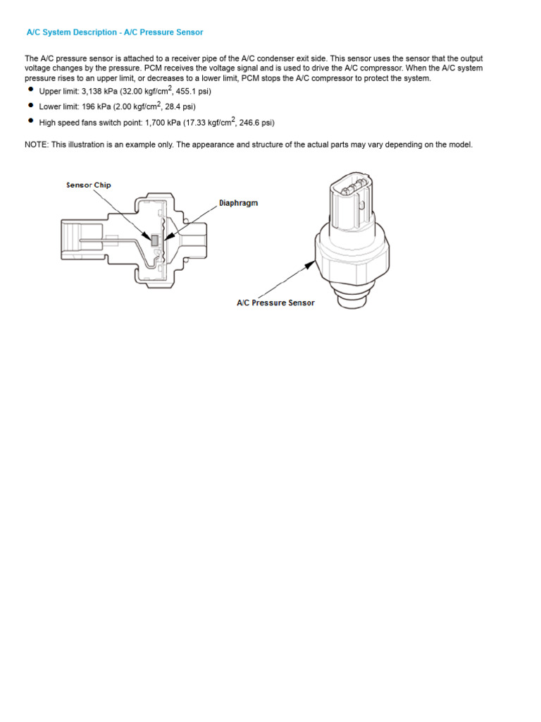 A - C System Description - A - C Pressure Sensor 1409 | PDF