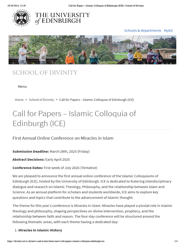 Call For Papers ICE 2025 Miracles in Isl | PDF