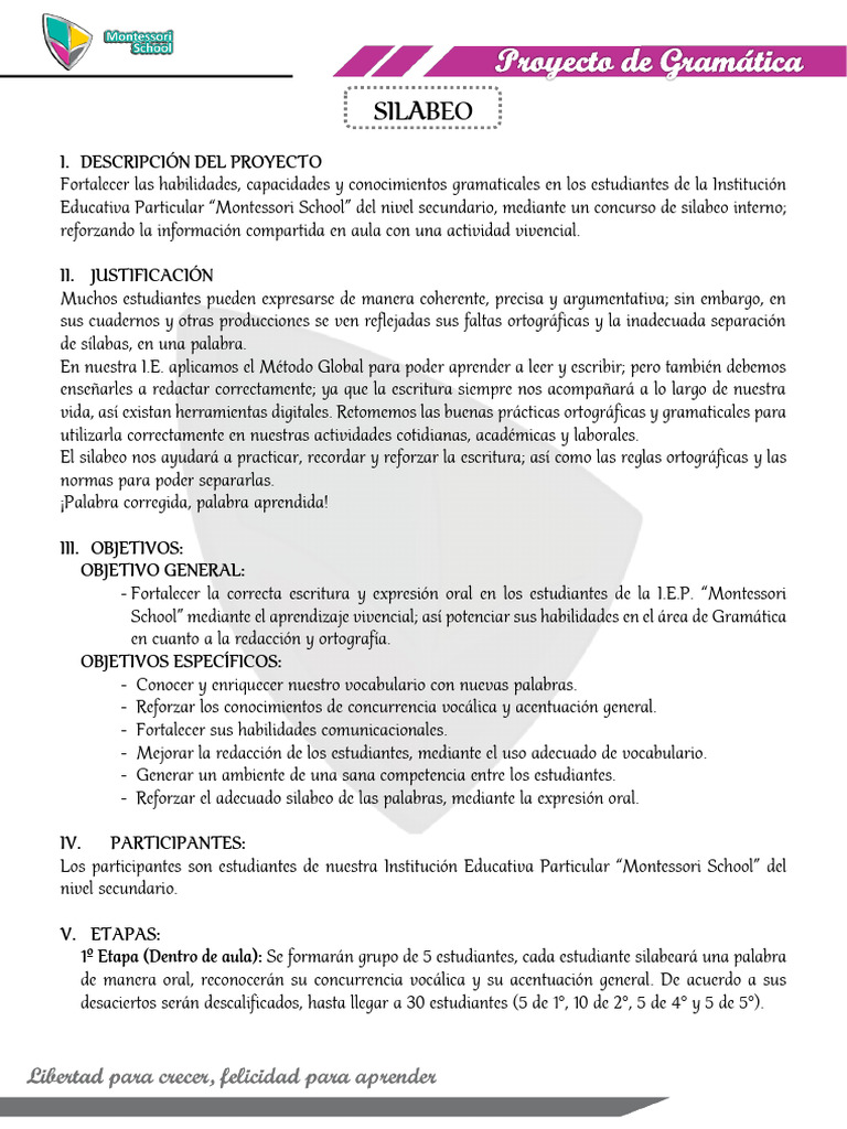 Proyecto de Silabeo - Estudiantes | PDF | Voz humana | Fonética