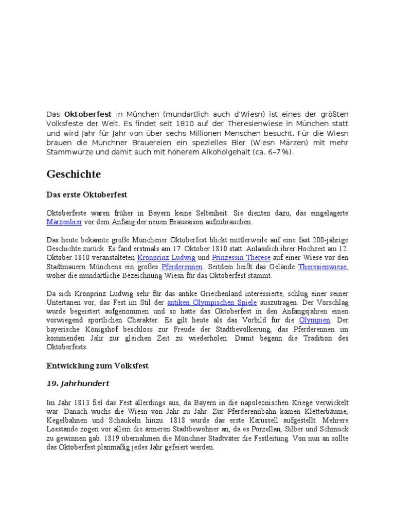 Das Oktoberfest In Munchen