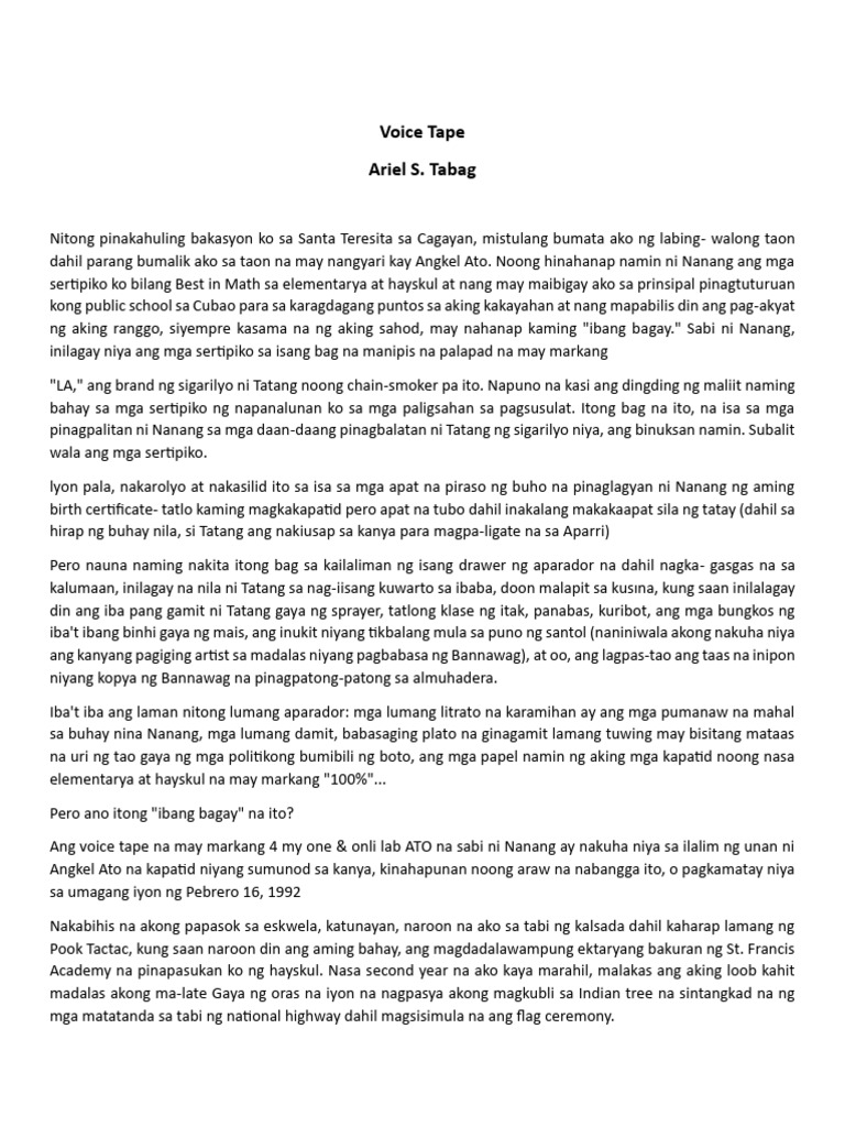 Voice Tape | PDF