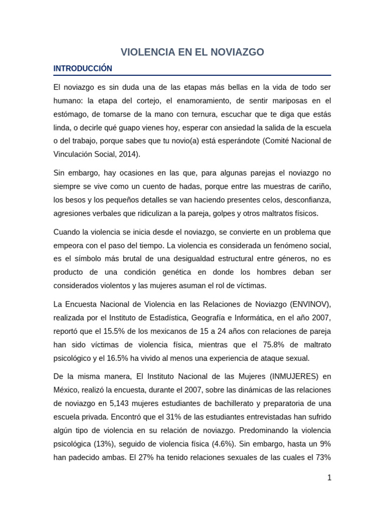 Violencia en el Noviazgo | PDF