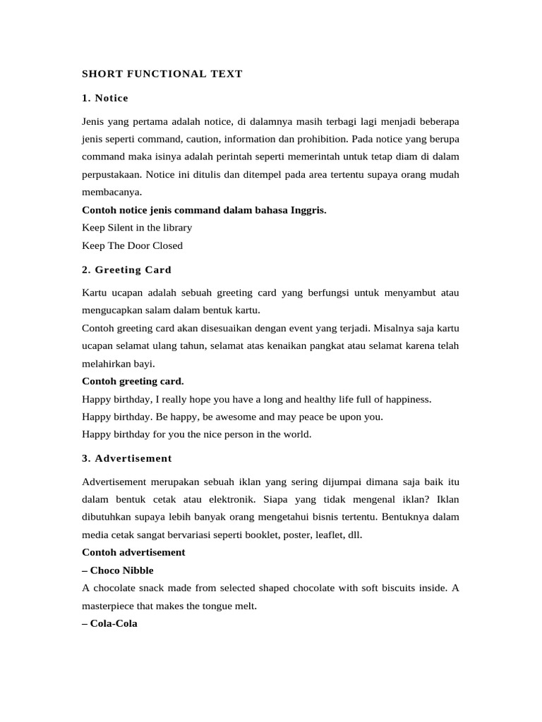 Short Functional Text | PDF