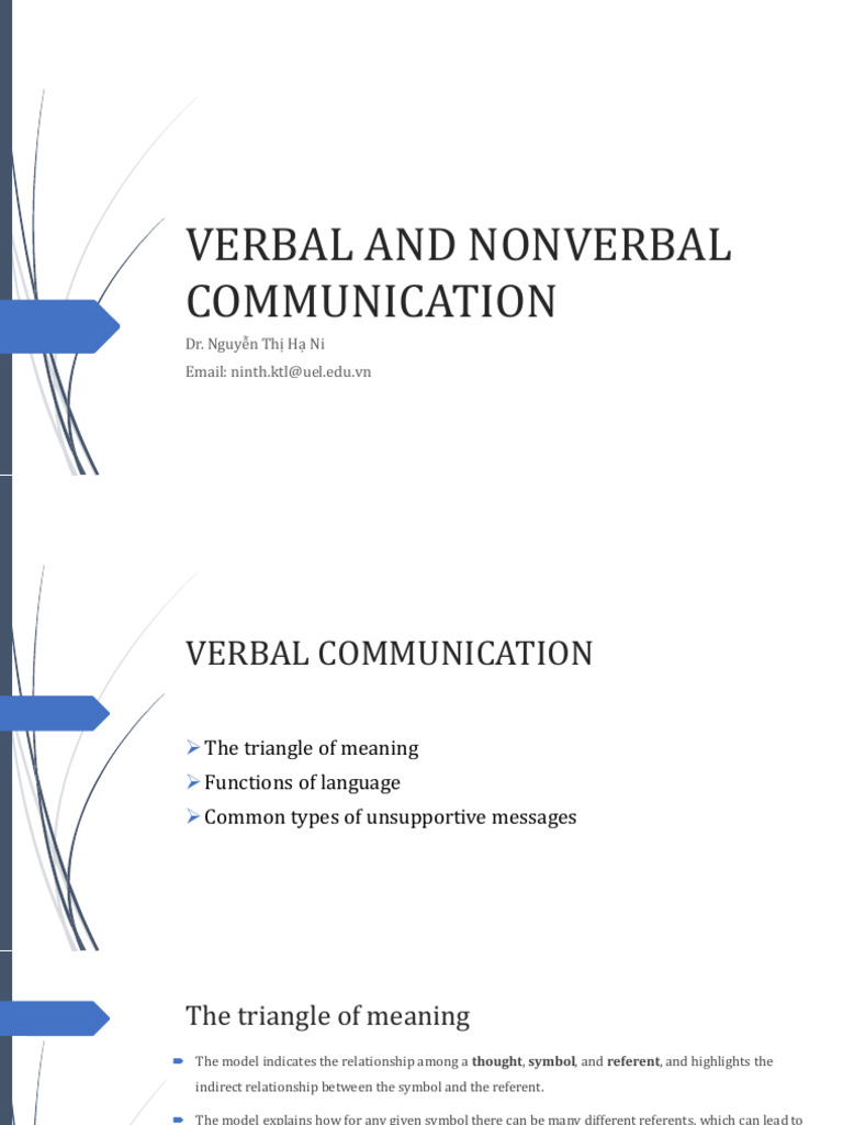 Verbal and Nonverbal Communication | PDF