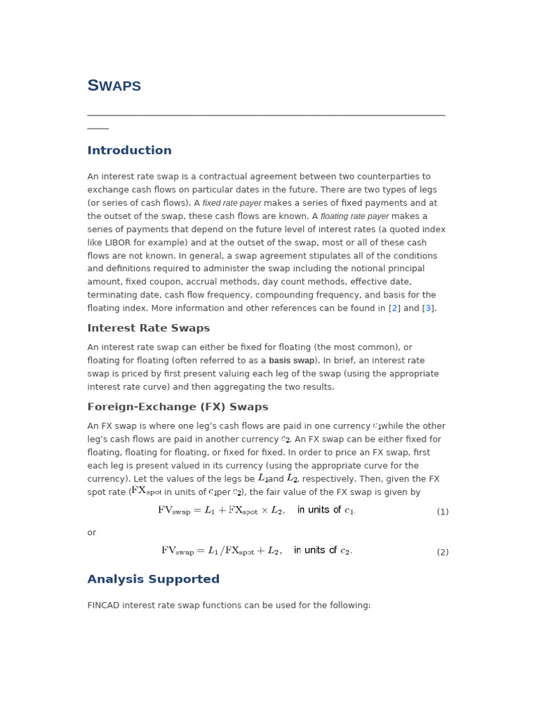 Swaps | PDF