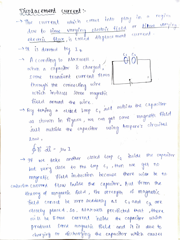 Understanding Displacement Current Concepts | PDF | Electric Current ...