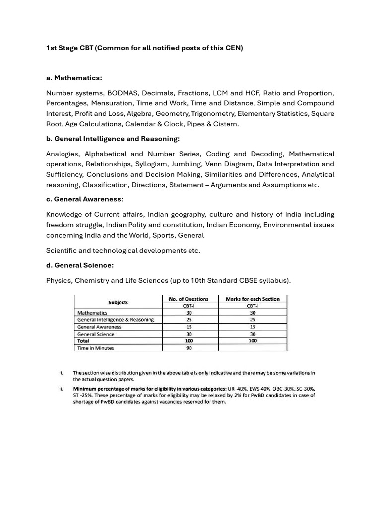 Rrb Je Cbt 1 Syllabus Pdf