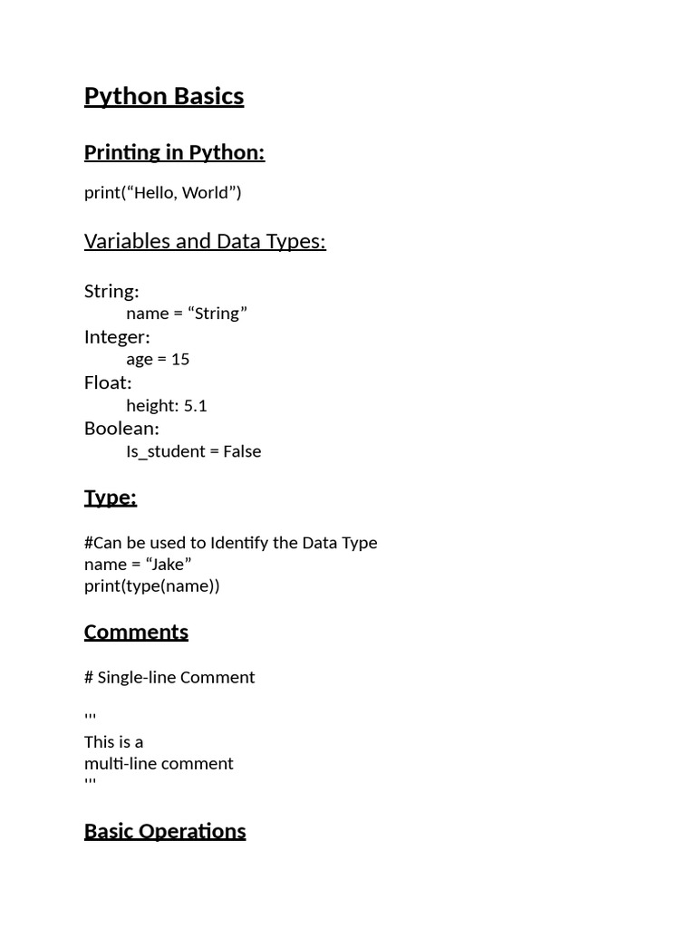 Python Notes | PDF