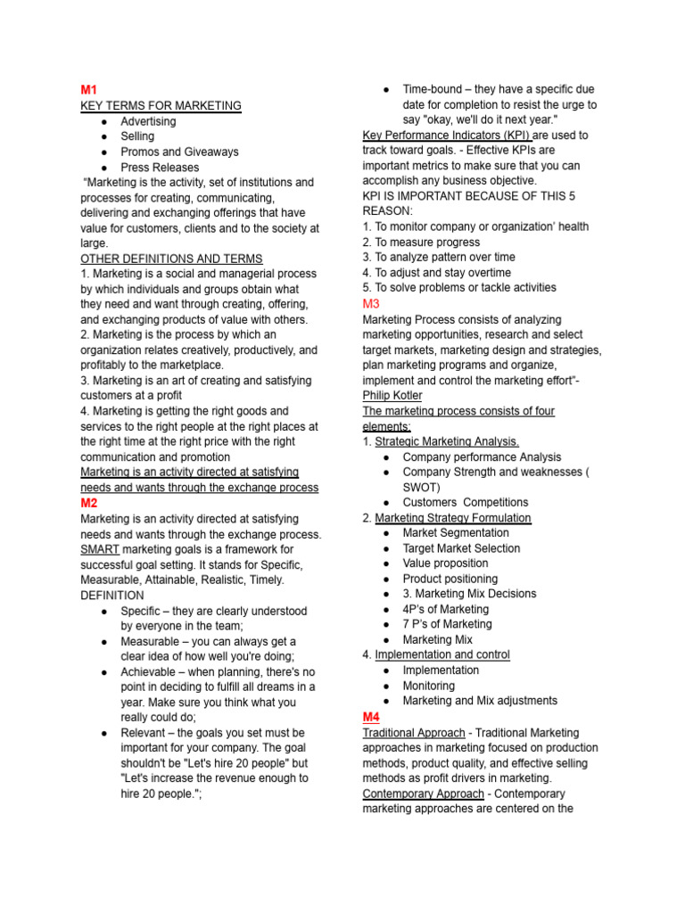 Reviewer For Marketing 1 | PDF | Marketing | Business