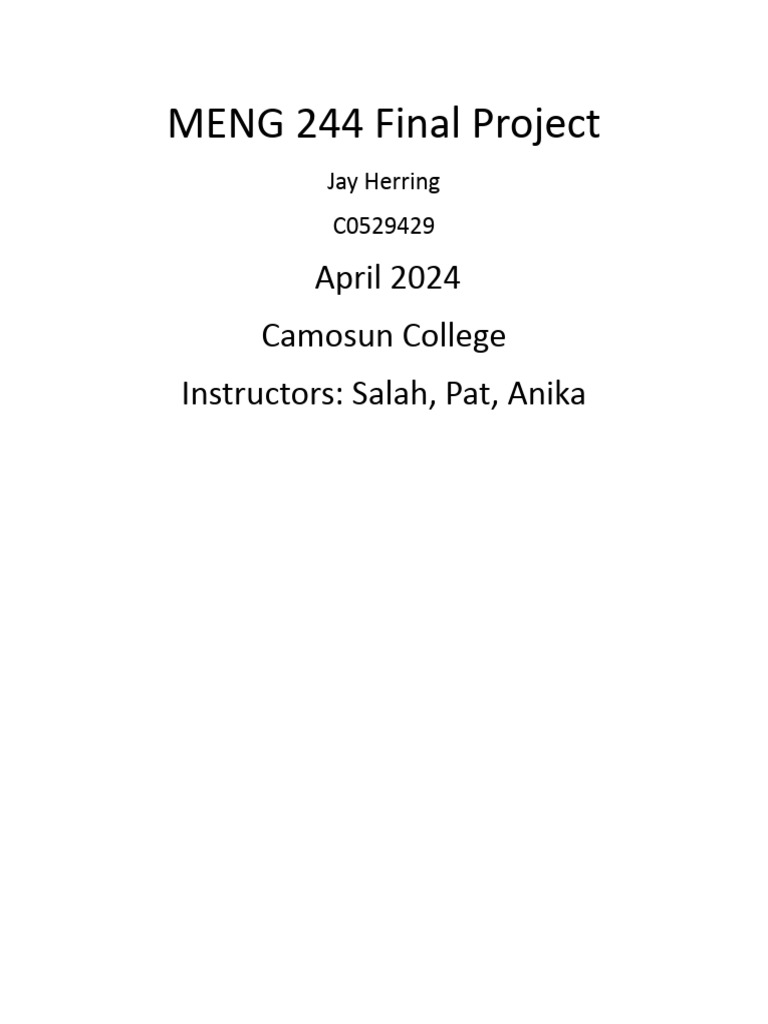 MENG 244 Final Project | PDF