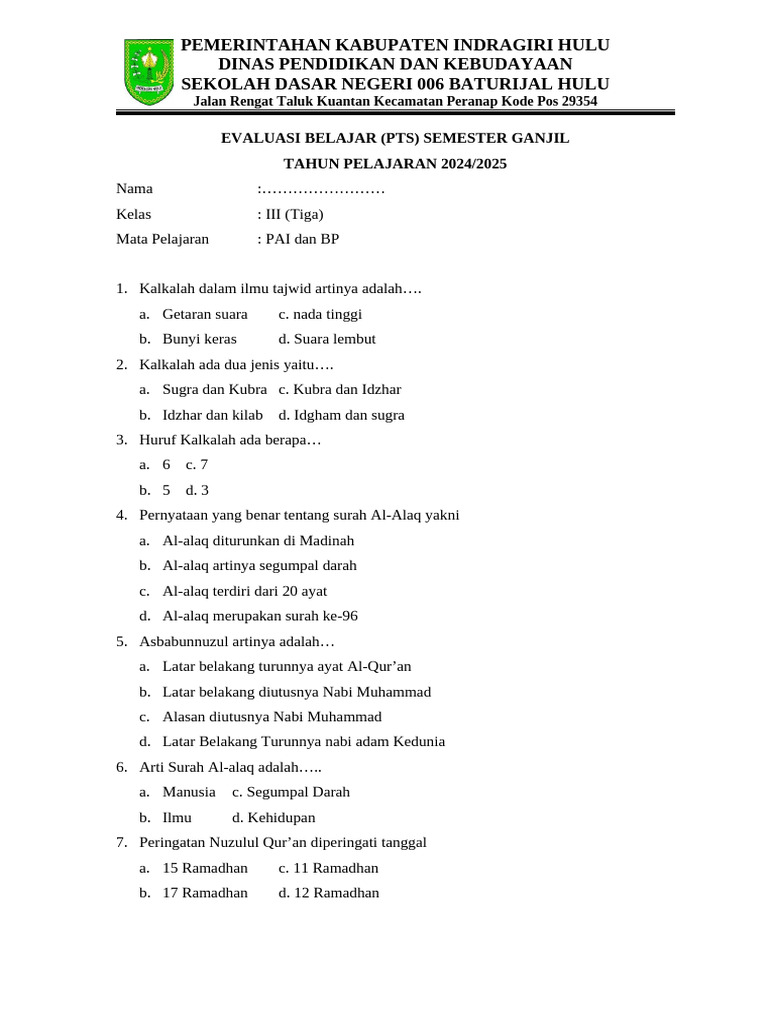Kalkalah dalam ilmu tajwid artinya adalah pdf